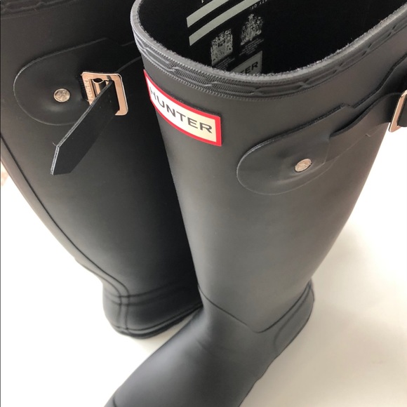Hunter original tall rain boots black matte 9 - Picture 3 of 12